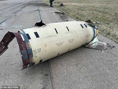 Remains of US-produced ATACMS missiles, fired by Ukrainian armed forces on November 25, according Russia's defence ministry, are seen at the Kursk-Vostochny airport (Khalino) in the Kursk region, Russia, on November 26