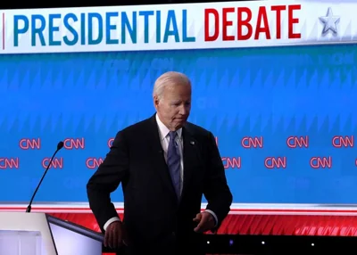 President Joe Biden walks off stage Thursday at the CNN Presidential Debate in Atlanta, Georgia. It was a rough ride.