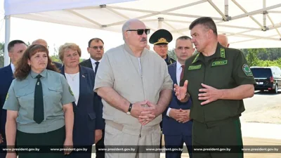 Александр Лукашенко в Прудке. 2 августа 2024 года. Фото: пресс-служба Лукашенко