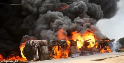 94 people have been killed after a fuel tanker crashed and caught fire, causing an explosion