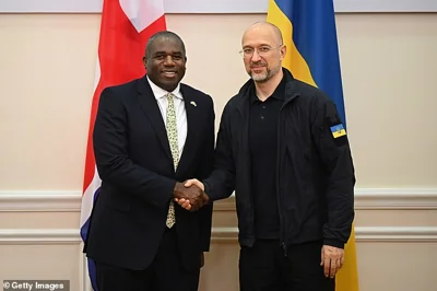 UK Foreign Secretary David Lammy attends a bilateral meeting with Ukrainian Prime Minister Denys Shmyhal and other officials on September 11, 2024 in Kyiv, Ukraine