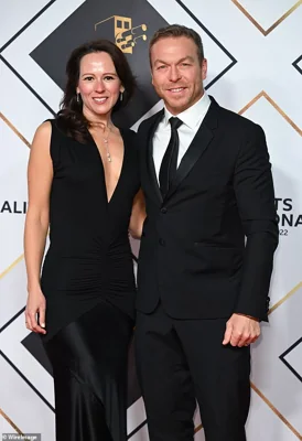 Sir Chris Hoy and Sarra Kemp attend the BBC Sports Personality of the Year at Dock10 Studios on December 21, 2022 in Manchester