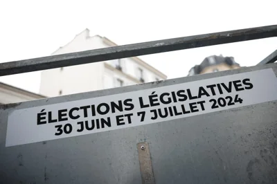 Election boards are seen ahead of the June 30 and July 7 French parliamentary elections, in Paris, France, June 19, 2024. REUTERS/Benoit Tessier