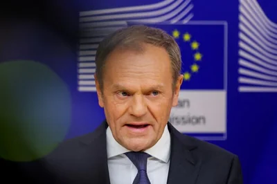 Дональд Туск 25 октября 2023 года во время визита в Еврокомиссию в Брюсселе. Фото: Reuters