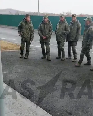 This image, captured from a video released on Telegram by Astra, an independent Russian media outlet, shows a group of soldiers believed to be North Koreans dispatched to Russia gathered at an unknown location. Yonhap