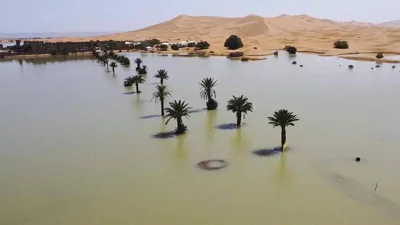 Пустыня Сахара залита водой