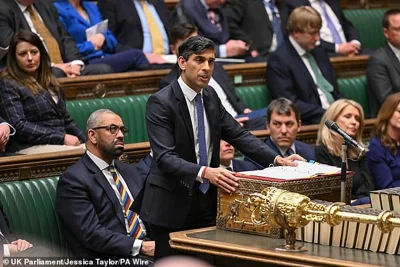 Rishi Sunak giving a statement to MPs in Parliament. The Prime Minister could face a revolt in his own party against his proposed smoking ban