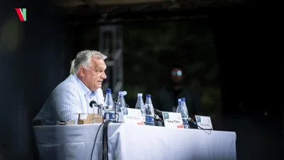 Прем’єр-міністр Угорщини Віктор Орбан під час виступу на «Літньому університеті Тушваньош» у Румунії, 27 липня 2024 року