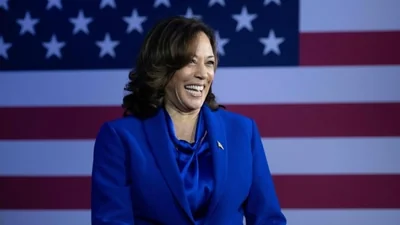  US Vice President Kamala Harris' ancestral village in Tamil Nadu, India is celebrating her journey as she gets closer to becoming the Democratic nominee in the US presidential race (Photo by Brendan Smialowski / AFP)(AFP)