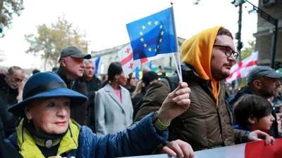 В Тбилиси начался митинг оппозиции против результатов парламентских выборов