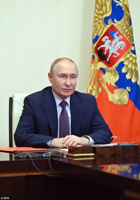Russian President Vladimir Putin holds a meeting via videoconference on July 19