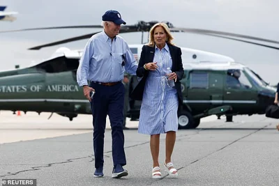 President Joe Biden started sporting more sneakers after he fell over a sandbag at a commencement ceremony in Colorado last summer. He's photographed with first lady Jill Biden in September 2023