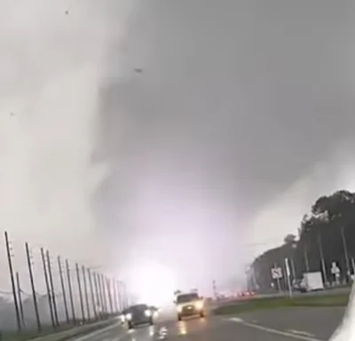 Sparks fly as a tornado strikes Wellington, Florida powerlines