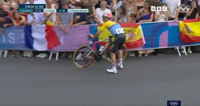Evenepoel had to quickly change bikes in the closing stages but still managed to prevail