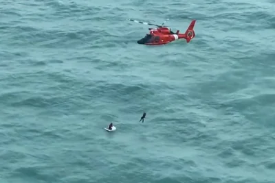 US Coast Guard rescues man clinging onto ice box after being washed away in Hurricane Milton