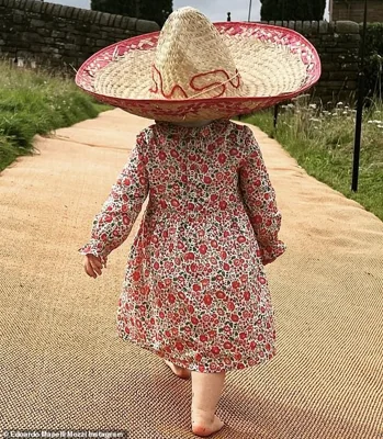 Last year, Edo marked Sienna's second birthday by sharing a photo of her wearing a sombrero. The birthday girl was pictured wearing a floral dress and walking away from the camera