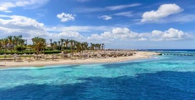 Landscape with beach in Port Ghalib, Marsa Alam