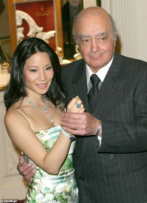 Australian women are among the hundreds of alleged victims who have accused late Egyptian billionaire Mohamed Al-Fayed of sexual abuse and rape (Fayed is pictured with actress Lucy Liu in 2005 at the opening of the Harrods January sale)