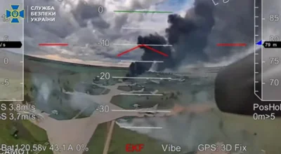 СБУ показала унікальне відео удару FPV-дрона по Ту-22М3 на аеродромі «Бєлая»