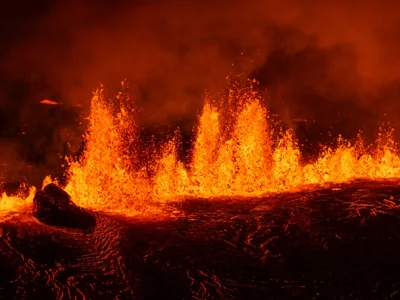 The volcano sits 20 miles south-west of Reykjavik