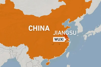 Map showing Wuxi, Jiangsu, China