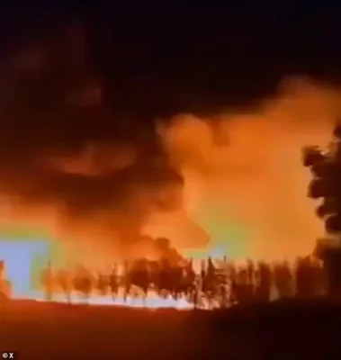 Video shows the aftermath of the explosion as fire spreads