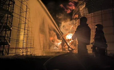 На воронежской нефтебазе в Лисках снова возник пожар из-за дрона