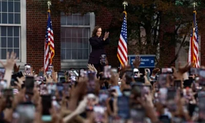 Kamala Harris delivers her concession speech at Howard University in Washington DC