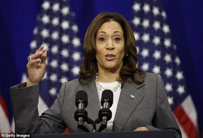 U.S. Vice President Kamala Harris delivers remarks on the campaign trail