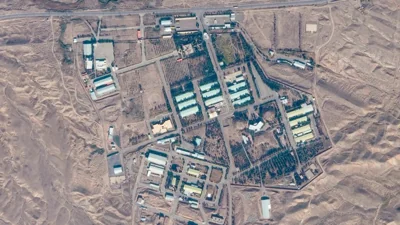 A Maxar closeup satellite imagery of the Parchin Military Complex in Iran from Nov. 2022