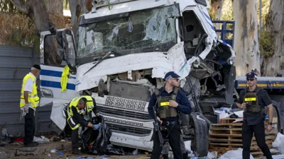 One dead, dozens hurt in Israel truck ramming