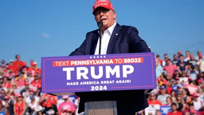 Кандидат у президенти США Дональд Трамп на мітингу в Батлері, штат Пенсильванія, 13 липня 2024 року