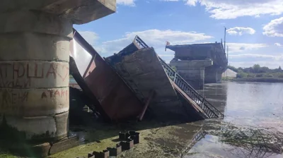 Russian media say bridge over Seym River collapsed in Kursk Oblast – photo