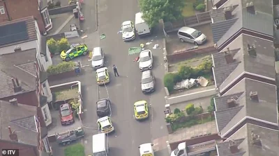 An aerial view of Hart Street, where a horrifying knife attack took place just before midday