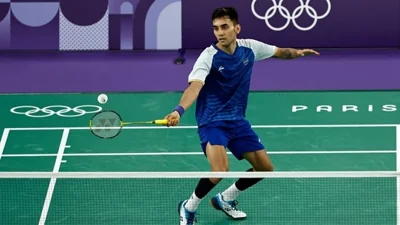 India's Lakshya Sen will be seen in action on Sunday in the men's singles semi-final.(AFP)