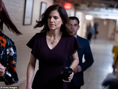 Rep. Nancy Mace speaking to reporters on November 19  after she introduced a resolution to ban trans women from using the women's restroom at the U.S. Capitol