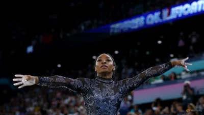 Gymnastics-Stars turn out in droves for Biles' Olympic return
