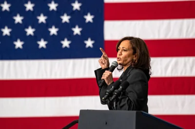 Kamala Harris speaks at a campaign event in 2022. On July 21, she formally entered the race for the Democratic nomination to face Donald Trump.