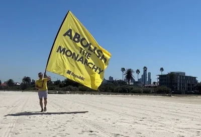 Graham Smith, from campaign group Republic, ready to protest against the monarchy in Australia