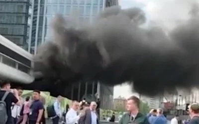 Небоскребы в дыму: появились кадры пожара около «Москва-Сити»