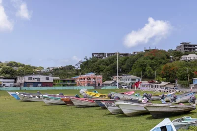 Fishing boats lie in a field after being moved to prevent potential damage ahead of the arrival of Hurricane Beryl in Calliaqua, St. Vincent and the Grenadines, Sunday, June 30, 2024. AP PHOTO