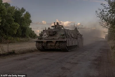 The president's commitment to wreak havoc in Kursk was evident in footage from the frontlines which has seen Ukrainian tanks and armoured personnel carriers emblazoned with a white triangle surging through Russian fields