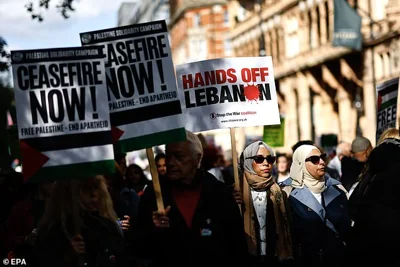 Around 1,000 pro-Palestinian protesters have begun marching through central London