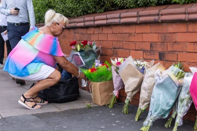 Flowers left at the scene of the tragedy in Southport