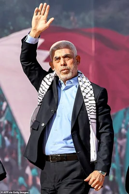 The architect of the October 7 massacre and Israel 's most wanted man, Sinwar was killed on Wednesday after being hunted by intelligence services and the Israeli Defence Forces for over a year. Pictured: Sinwar in December 2022