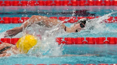 Katie Ledecky swims into Olympics history, winning 800 freestyle in Paris