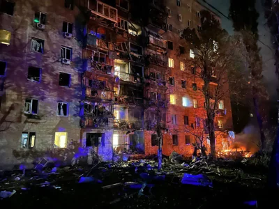 Dozens were wounded when a downed Ukrainian missile hit a residential building in Kursk city