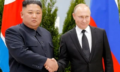 North Korean leader Kim Jong-un and Russian president Vladimir Putin during a meeting in Vladivostok, Russia, in 2019