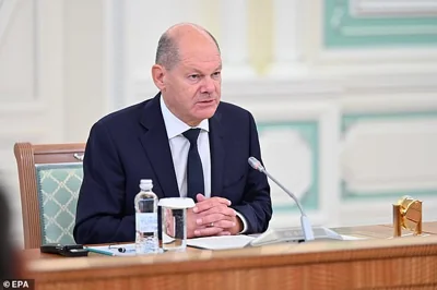 Germany chancellor Olaf Scholz (pictured) was warned that escalating conflict with Russia would lead to 'irreparable consequences for the whole of humanity'