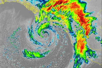 Satellite image of bomb cyclone